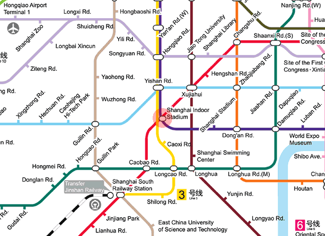 Shanghai Indoor Stadium station map