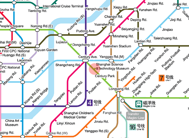 Shanghai Science & Technology Museum station map
