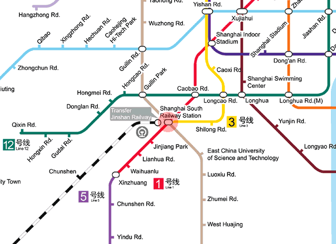 Shanghai South Railway Station station map