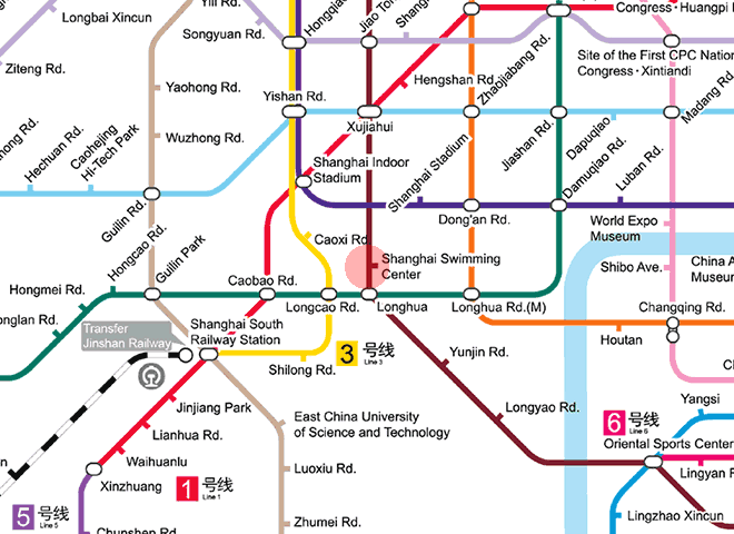 Shanghai Swimming Center station map