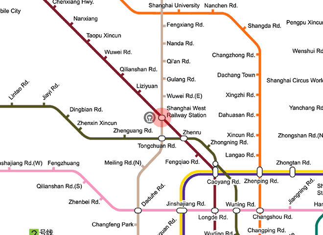 Shanghai West Railway Station station map