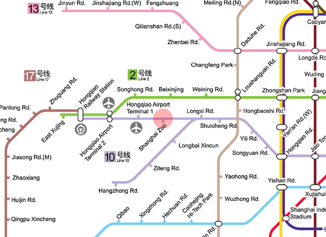 Shanghai Zoo station map