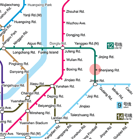 Shenjiang Road station map