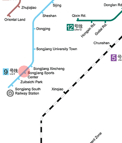 Songjiang Sports Center station map