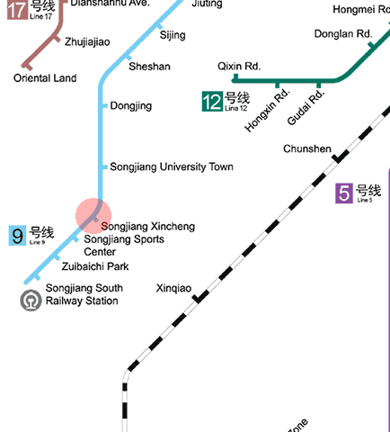 Songjiang Xincheng station map