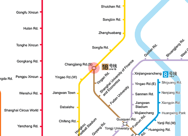 South Changjiang Road station map