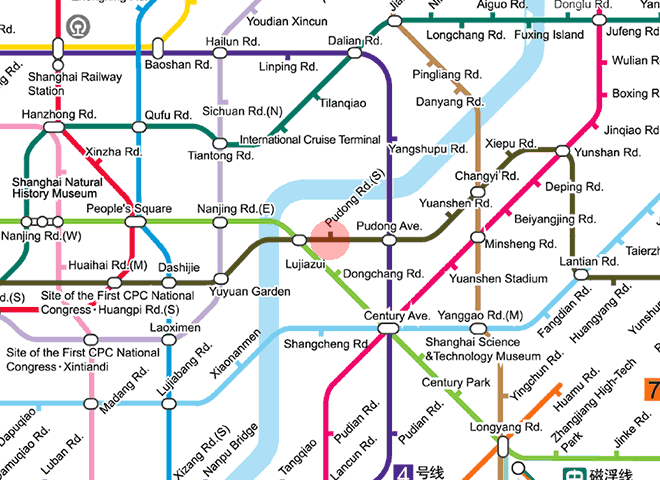 South Pudong Road station map
