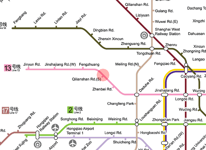 South Qilianshan Road station map
