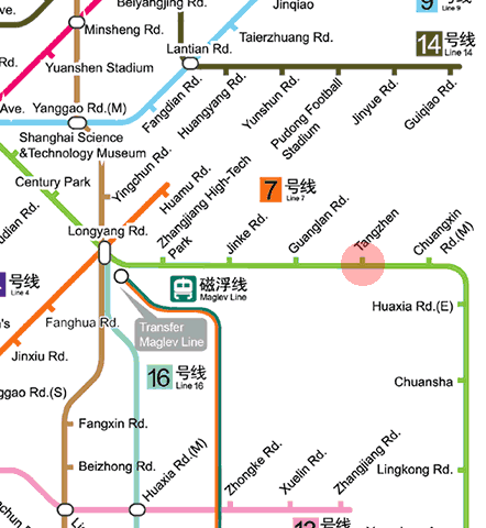 Tangzhen station map
