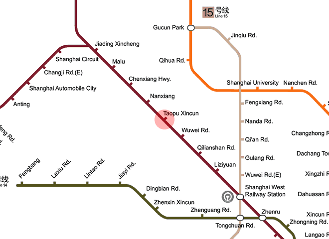 Taopu Xincun station map