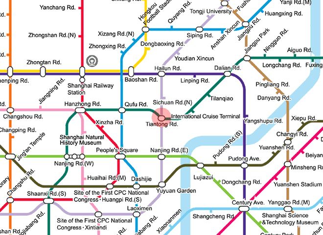 Tiantong Road station map