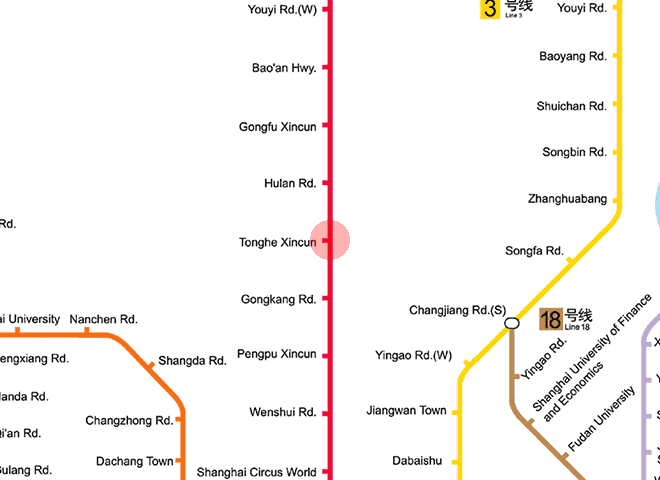 Tonghe Xincun station map