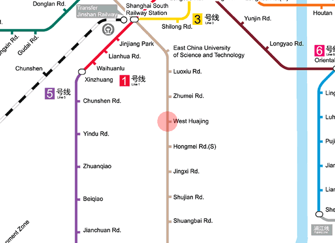 West Huajing station map