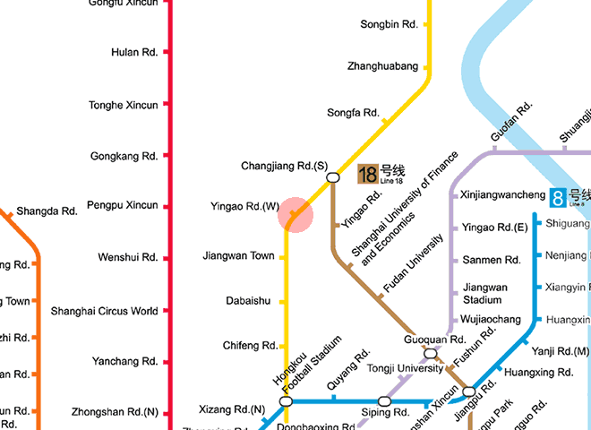 West Yingao Road station map