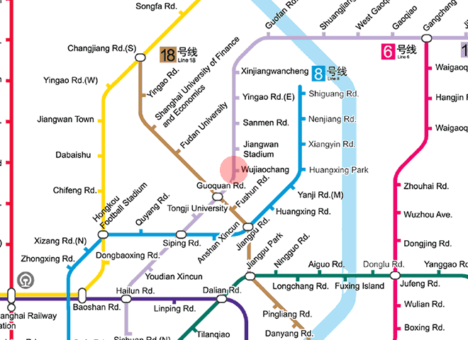 Wujiaochang station map