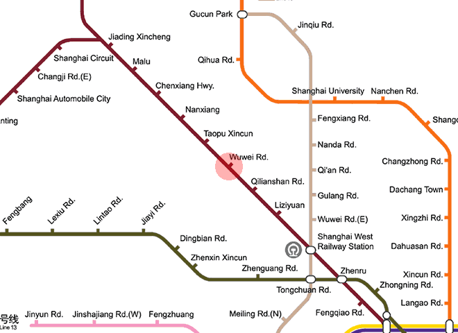 Wuwei Road station map