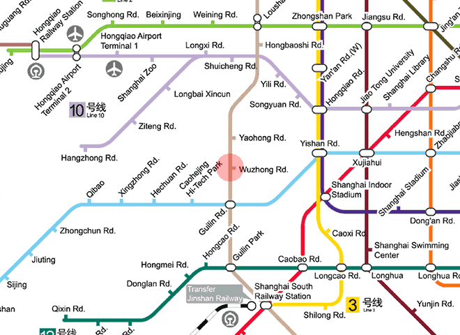 Wuzhong Road station map