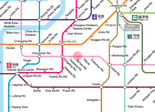 Xianan Road station map