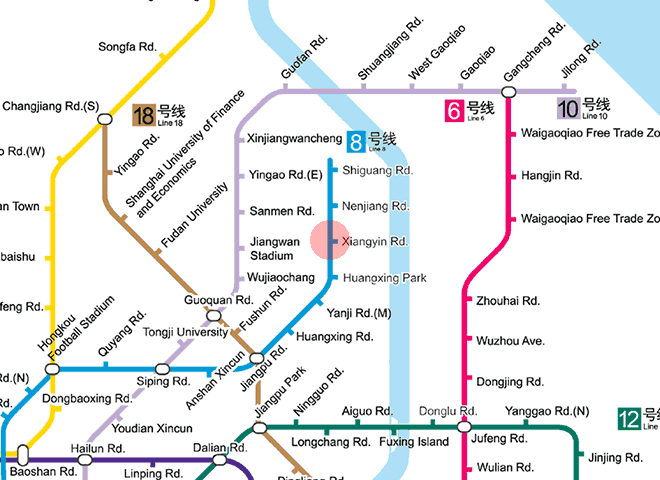 Xiangyin Road station map