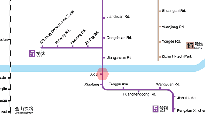 Xidu station map
