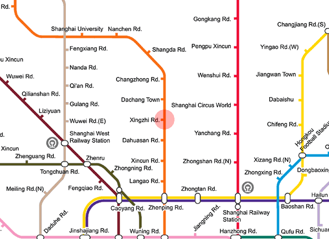 Xingzhi Road station map