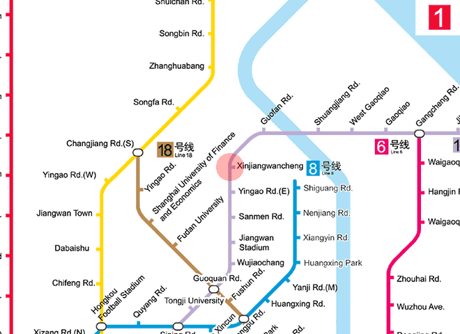 Xinjiangwancheng station map