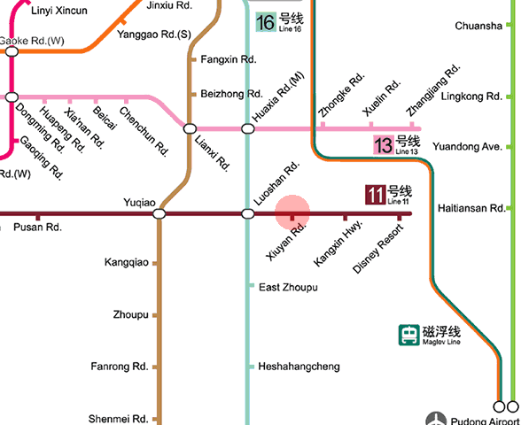 Xiuyan Road station map