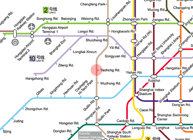 Yaohong Road station map