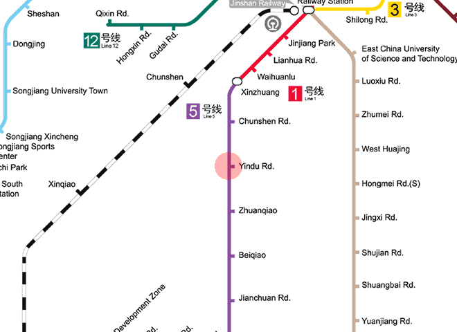 Yindu Road station map
