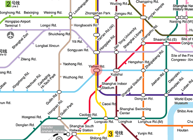 Yishan Road station map