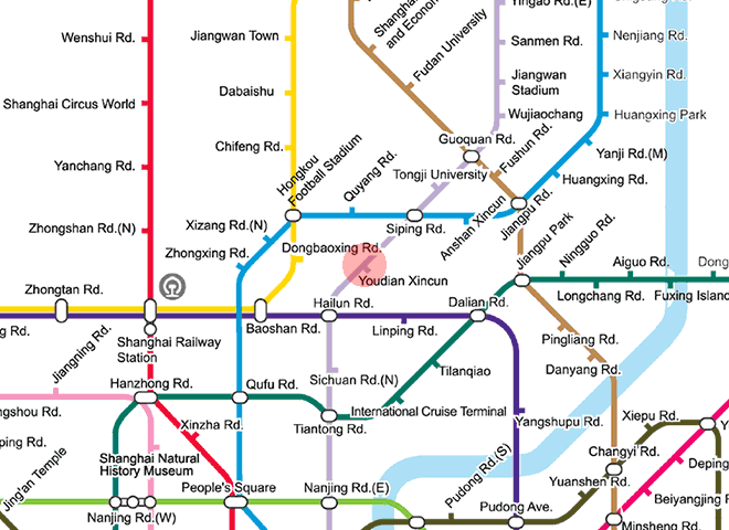 Youdian Xincun station map