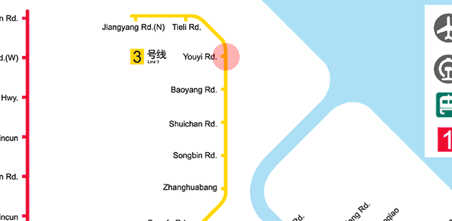 Youyi Road station map