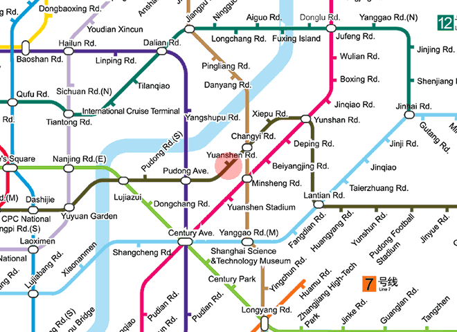 Yuanshen Road station map