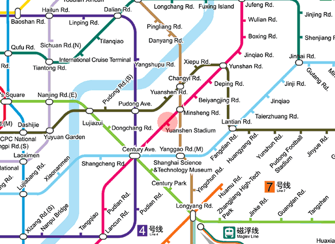 Yuanshen Stadium station map