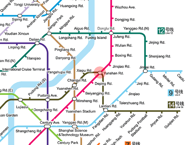 Yunshan Road station map