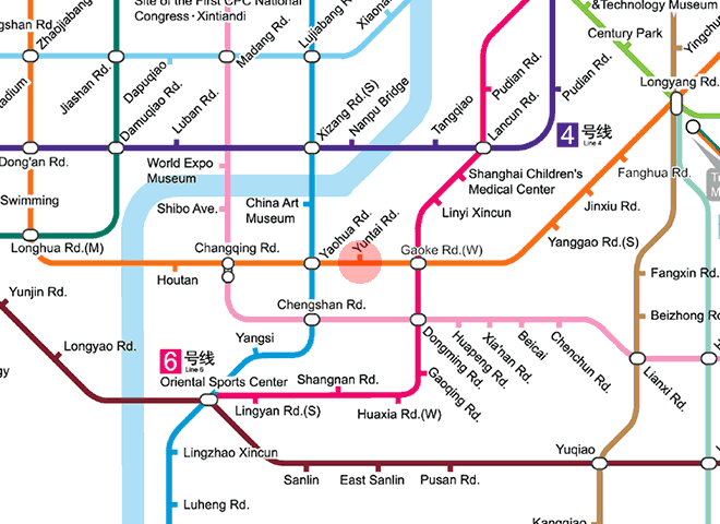 Yuntai Road station map