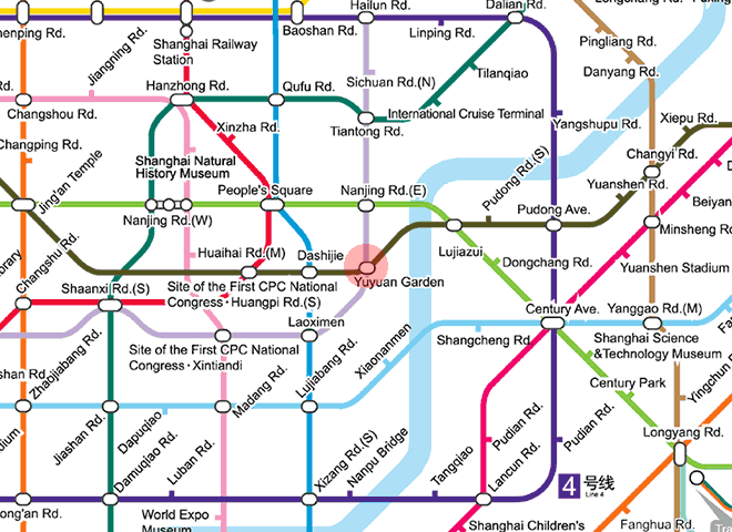 Yuyuan Garden Station Map Shanghai Metro