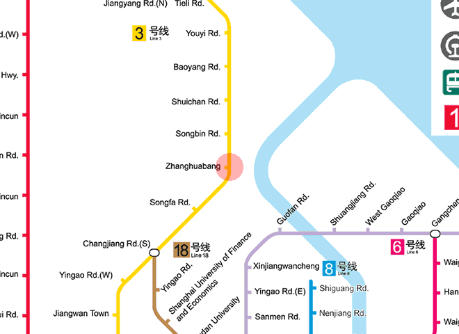 Zhanghuabang station map