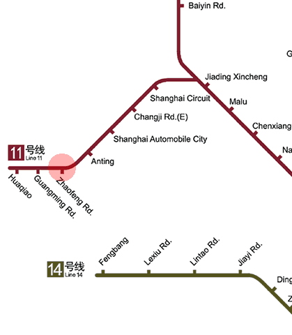 Zhaofeng Road station map