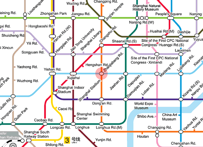 Zhaojiabang Road station map