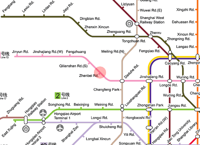 Zhenbei Road station map