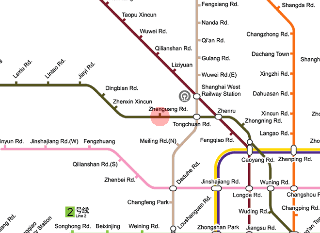 Zhenguang Road station map