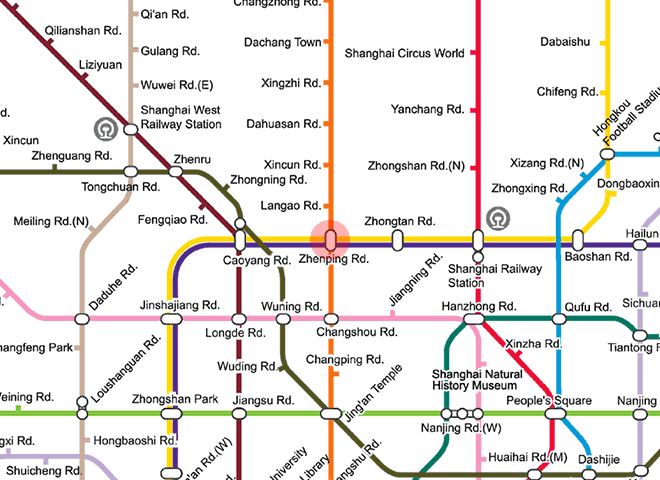 Zhenping Road station map