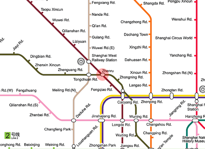 Zhenru station map
