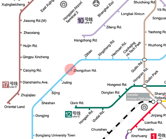 Zhongchun Road station map