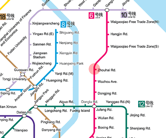 Zhouhai Road station map