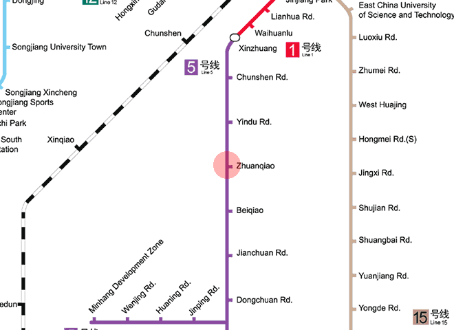 Zhuanqiao station map