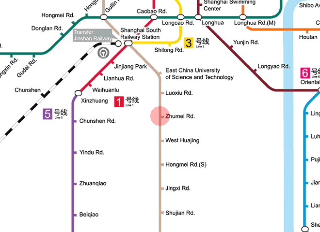 Zhumei Road station map