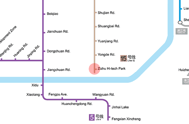 Zizhu Hi-tech Park station map