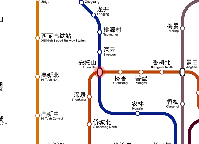 Antuo Hill station map